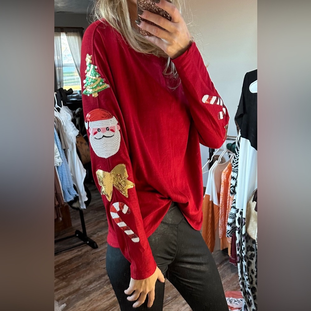 Christmas Sequin Top